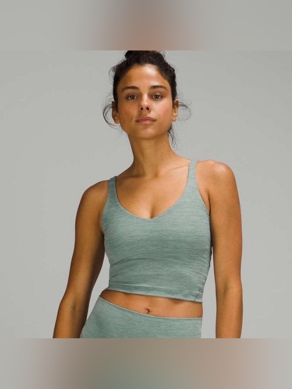 ✨🩶 Lululemon Align Tank Heathered Green Sage Cami Crop Top‎ Size 12 🩶✨